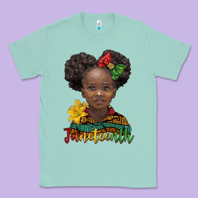Juneteenth African Girl Classic Tee Designed By Barkaloodesign