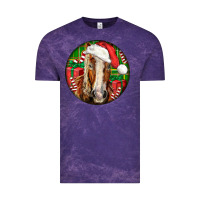 Cloud Purple Belgian Horse  Christmas Vintage Tee - LillyAllenDesigns