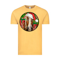 Vintage Mustard Belgian Horse  Christmas Vintage Tee - LillyAllenDesigns