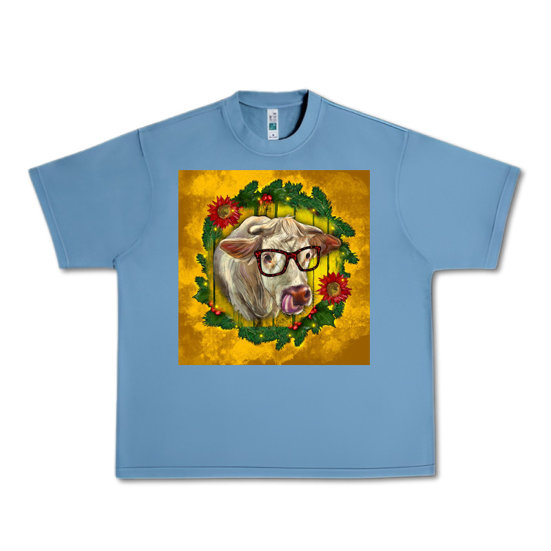 Christmas Charolais Cow Face Urban Heavy Tee by LillyAllenDesigns | Teevron
