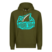 Army Green fins up ocean Premium Hoodie - linhVisuals