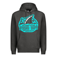 Charcoal Heather fins up ocean Premium Hoodie - linhVisuals