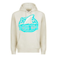 Oatmeal Heather fins up ocean Premium Hoodie - linhVisuals