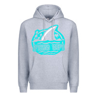 Heather Grey fins up ocean Premium Hoodie - linhVisuals