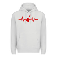 Dove Grey heartbeat electric guitar Premium Hoodie - linhVisuals