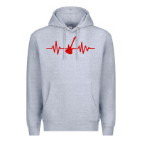 Heather Grey heartbeat electric guitar Premium Hoodie - linhVisuals