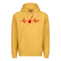 Mustard heartbeat electric guitar Premium Hoodie - linhVisuals