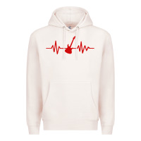 Pale Pink heartbeat electric guitar Premium Hoodie - linhVisuals