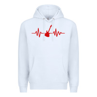 White heartbeat electric guitar Premium Hoodie - linhVisuals
