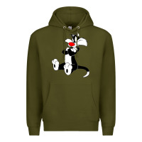 Army Green sylvester cat Premium Hoodie - linhVisuals