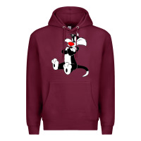 Burgundy sylvester cat Premium Hoodie - linhVisuals