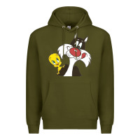 Army Green tweety and sylvester Premium Hoodie - linhVisuals