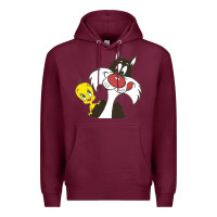 Burgundy tweety and sylvester Premium Hoodie - linhVisuals