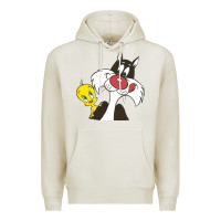 Oatmeal Heather tweety and sylvester Premium Hoodie - linhVisuals