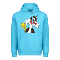 Ocean Blue tweety and sylvester Premium Hoodie - linhVisuals