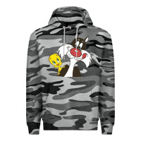 Slate Camo tweety and sylvester Premium Hoodie - linhVisuals