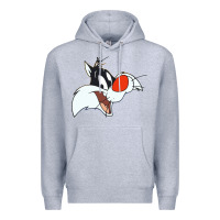 Heather Grey sylvester  face Premium Hoodie - linhVisuals