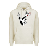 Oatmeal Heather sylvester cat Premium Hoodie - linhVisuals