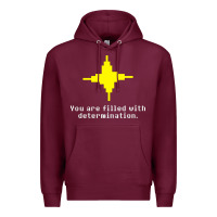 Burgundy undertale   determination point Premium Hoodie - linhVisuals