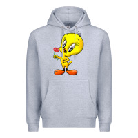 Heather Grey tweety Premium Hoodie - linhVisuals