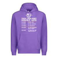 Purple tech support hourly rate t shirt Premium Hoodie - linhVisuals