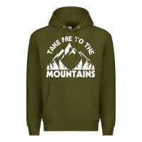 Army Green take me to the mountains nature lover Premium Hoodie - linhVisuals