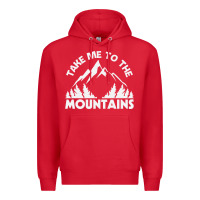Red take me to the mountains nature lover Premium Hoodie - linhVisuals