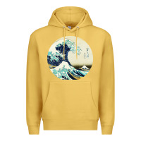 Antique Gold great wave Premium Hoodie - linhVisuals