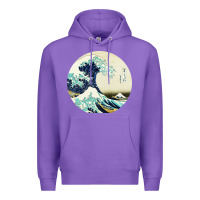 Purple great wave Premium Hoodie - linhVisuals