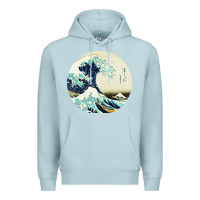 Blue Mist great wave Premium Hoodie - linhVisuals