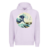 Lilac great wave Premium Hoodie - linhVisuals