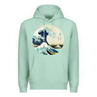 Seafoam great wave Premium Hoodie - linhVisuals