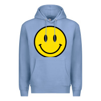 Colony Blue vintage retro happy smiley face 80's 90's aesthetic sweatshirt Premium Hoodie - linhVisuals