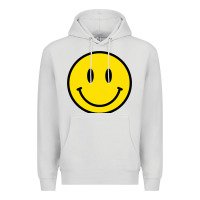 Dove Grey vintage retro happy smiley face 80's 90's aesthetic sweatshirt Premium Hoodie - linhVisuals
