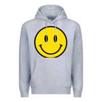 Heather Grey vintage retro happy smiley face 80's 90's aesthetic sweatshirt Premium Hoodie - linhVisuals