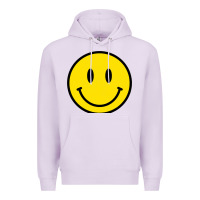 Lilac vintage retro happy smiley face 80's 90's aesthetic sweatshirt Premium Hoodie - linhVisuals