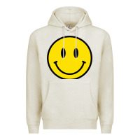 Oatmeal Heather vintage retro happy smiley face 80's 90's aesthetic sweatshirt Premium Hoodie - linhVisuals