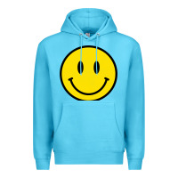 Ocean Blue vintage retro happy smiley face 80's 90's aesthetic sweatshirt Premium Hoodie - linhVisuals
