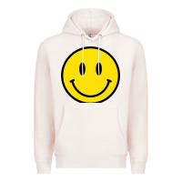 Pale Pink vintage retro happy smiley face 80's 90's aesthetic sweatshirt Premium Hoodie - linhVisuals