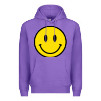 Purple vintage retro happy smiley face 80's 90's aesthetic sweatshirt Premium Hoodie - linhVisuals