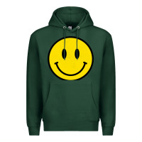Sports Green vintage retro happy smiley face 80's 90's aesthetic sweatshirt Premium Hoodie - linhVisuals