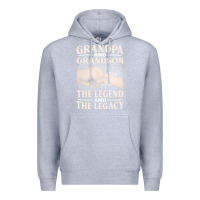 Heather Grey grandpa and grandson the legend t  shirtgrandpa and grandson the legen Premium Hoodie - linhVisuals