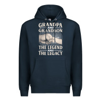 Navy grandpa and grandson the legend t  shirtgrandpa and grandson the legen Premium Hoodie - linhVisuals