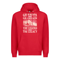 Red grandpa and grandson the legend t  shirtgrandpa and grandson the legen Premium Hoodie - linhVisuals