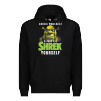 Black sh.rek check yourself before you sh.rek yourself t shirt Premium Hoodie - linhVisuals