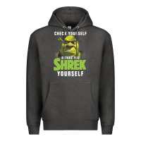 Charcoal Heather sh.rek check yourself before you sh.rek yourself t shirt Premium Hoodie - linhVisuals