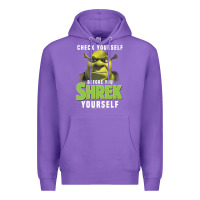 Purple sh.rek check yourself before you sh.rek yourself t shirt Premium Hoodie - linhVisuals