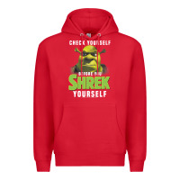 Red sh.rek check yourself before you sh.rek yourself t shirt Premium Hoodie - linhVisuals