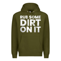 Army Green vintage funny shirts for men, rub some dirt on it long sleeve t shirt Premium Hoodie - linhVisuals