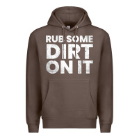 Coffee vintage funny shirts for men, rub some dirt on it long sleeve t shirt Premium Hoodie - linhVisuals